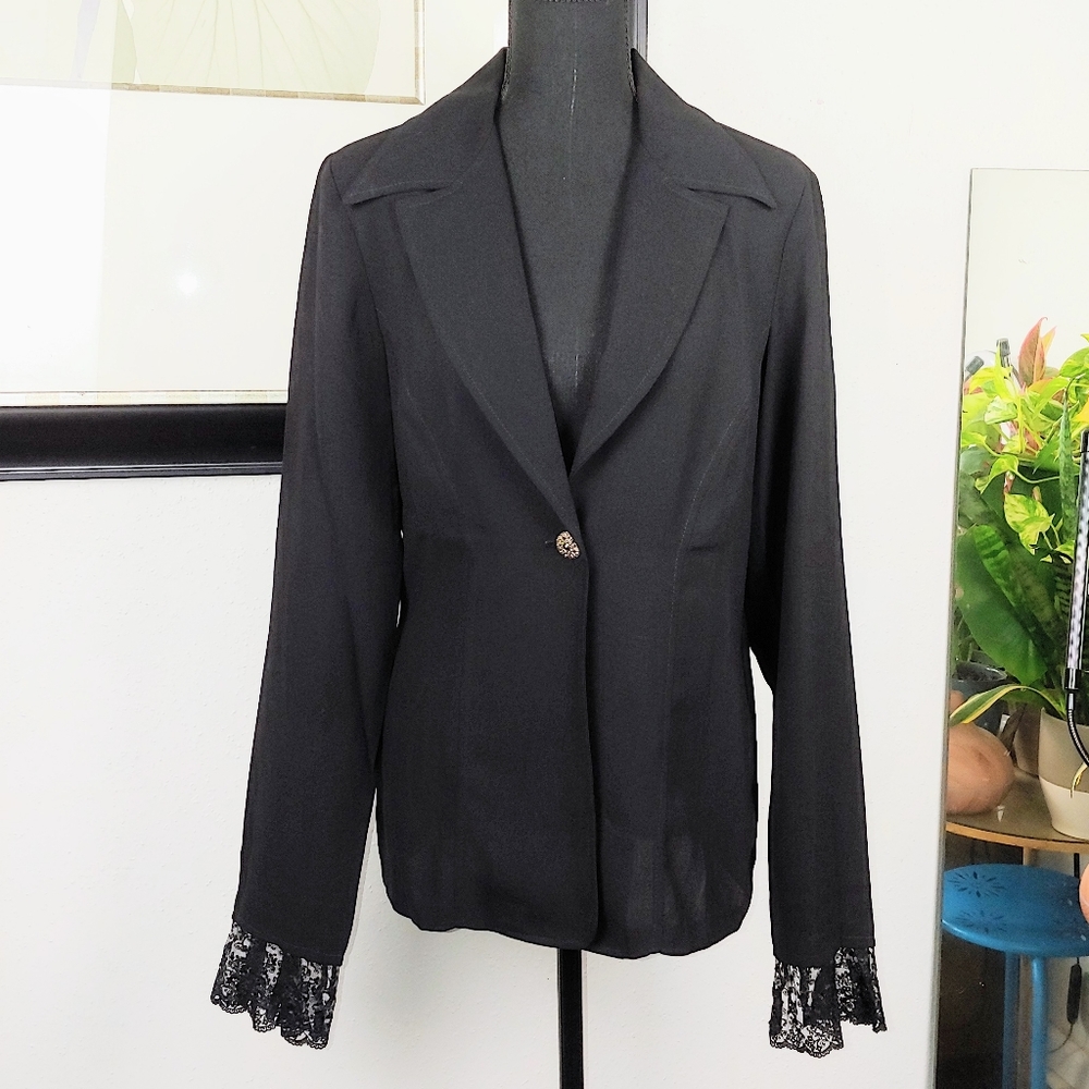 VINTAGE Blazer With Lace Detail, Size 11